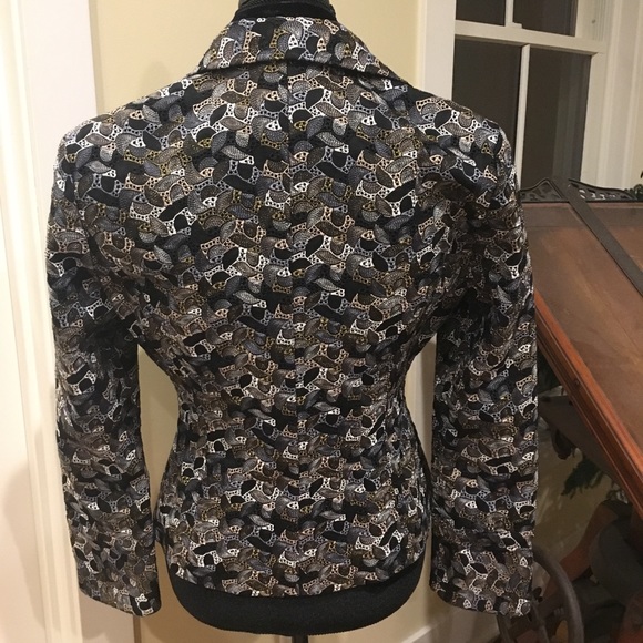 Samuel Dong Zippered Textured & Patterned Jacket - Picture 3 of 6